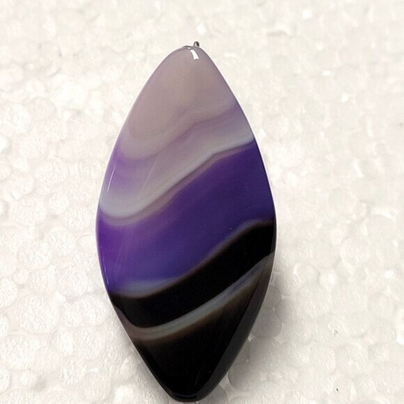 Purple Agate Ring Adjustable Band Handmade Semi Precious Ring - Picture 3 of 8